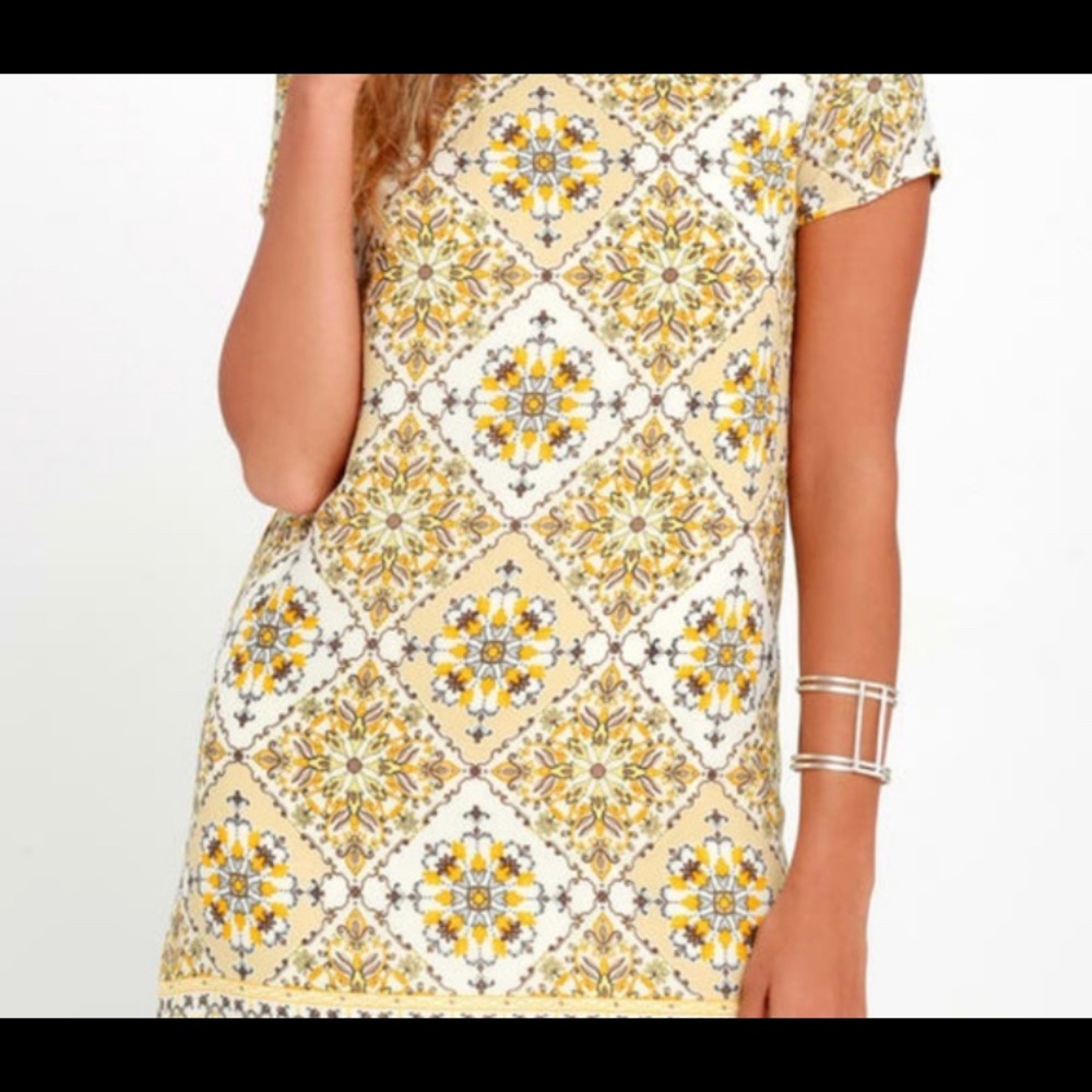 Yellow patterned Lulus dress